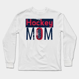 The Ice Hokey Mom in Red and Blue Long Sleeve T-Shirt